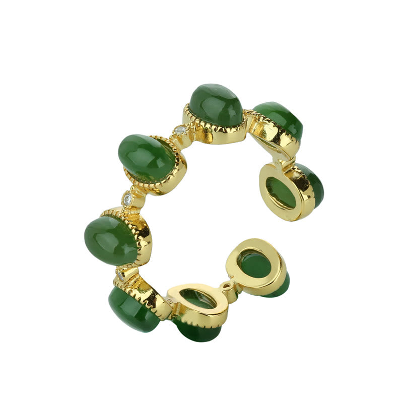 Bague ajustable en argent sterling 925 avec Buddha Stones et perles de jade cyan Hetian - image 11