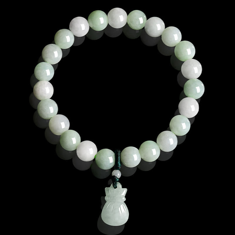 Bracelet porte-bonheur en jade naturel avec Buddha Stones
