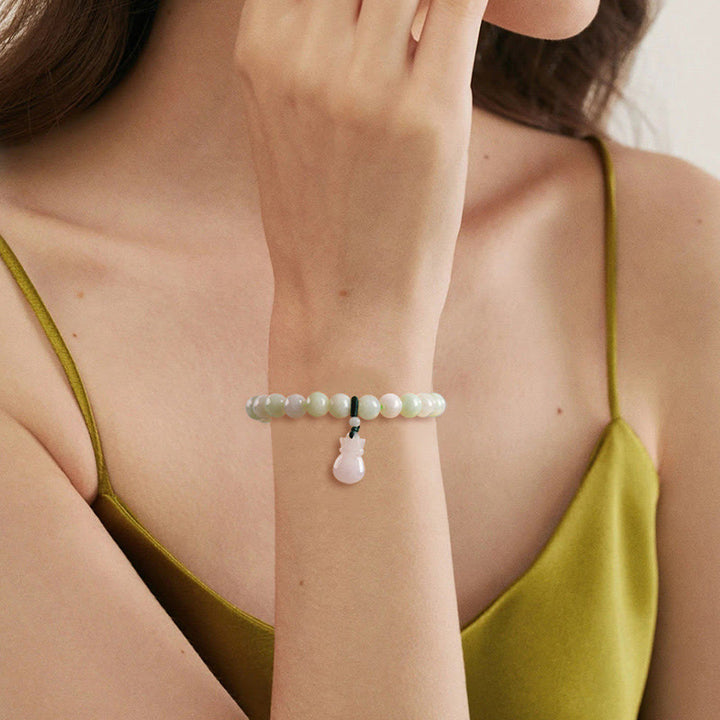 Bracelet porte-bonheur en jade naturel avec Buddha Stones