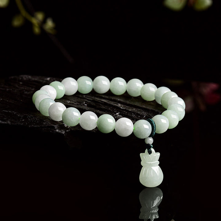 Bracelet porte-bonheur en jade naturel avec Buddha Stones