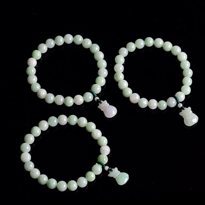 Bracelet porte-bonheur en jade naturel avec Buddha Stones