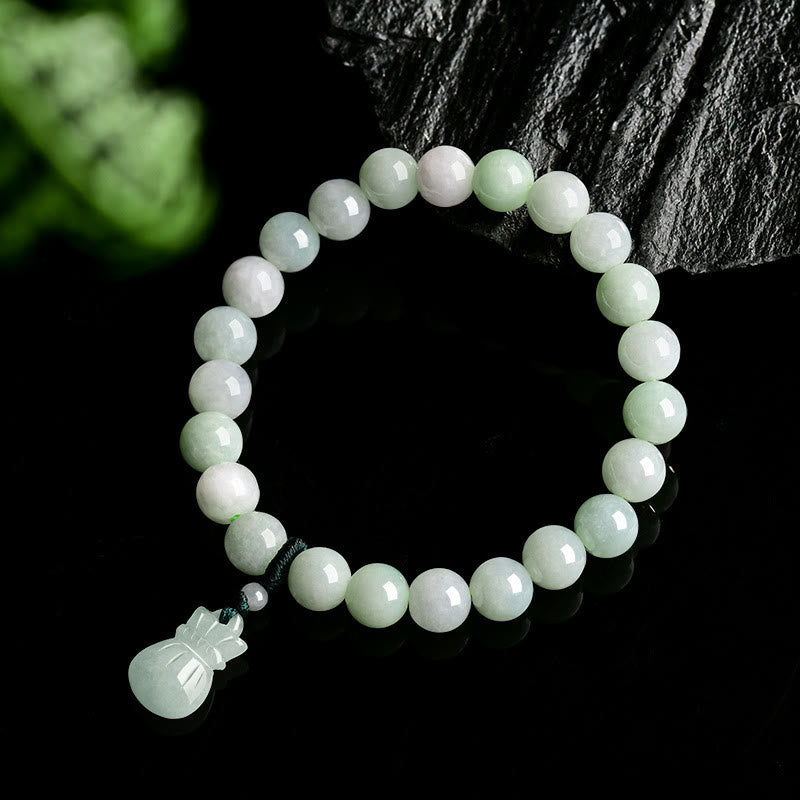 Bracelet porte-bonheur en jade naturel avec Buddha Stones