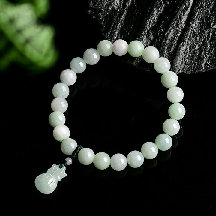 Bracelet porte-bonheur en jade naturel avec Buddha Stones