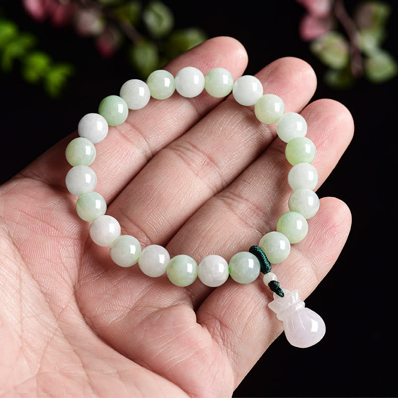 Bracelet porte-bonheur en jade naturel avec Buddha Stones
