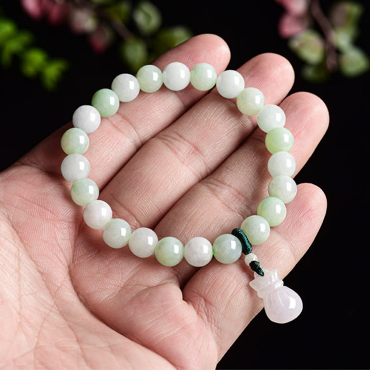Bracelet porte-bonheur en jade naturel avec Buddha Stones