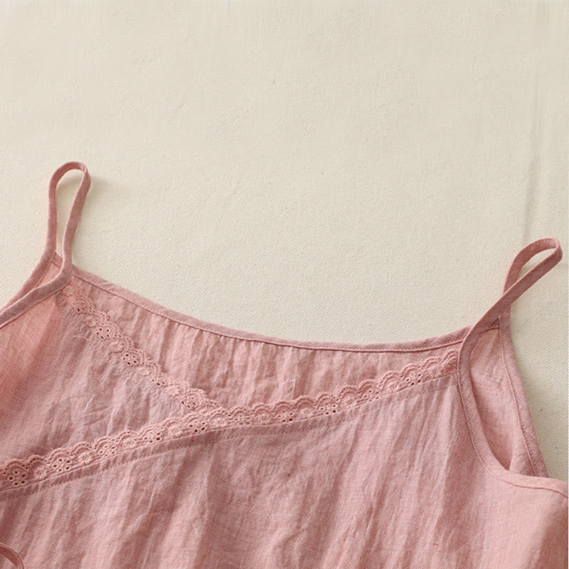 Débardeur vintage sans manches à lacets latéraux et col en V pour femme avec Buddha Stones - image 1