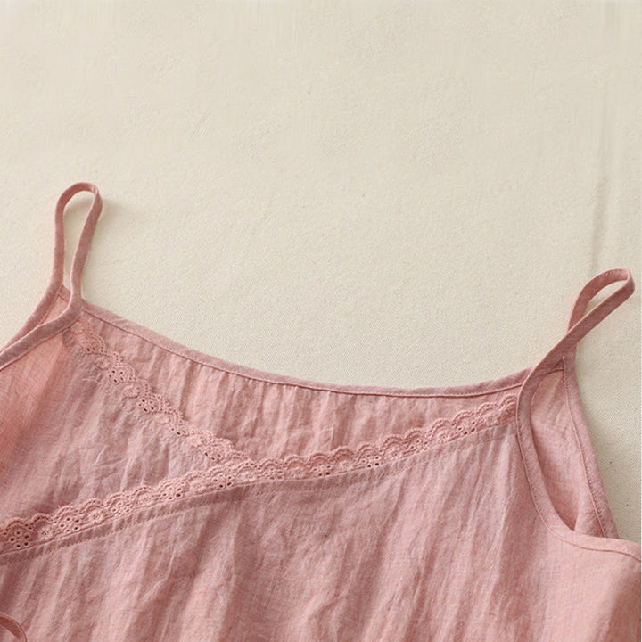 Débardeur vintage sans manches à lacets latéraux et col en V pour femme avec Buddha Stones - image 1