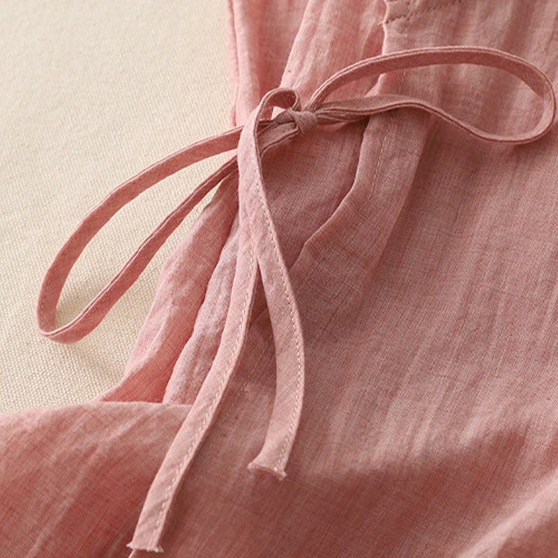 Débardeur vintage sans manches à lacets latéraux et col en V pour femme avec Buddha Stones - image 3