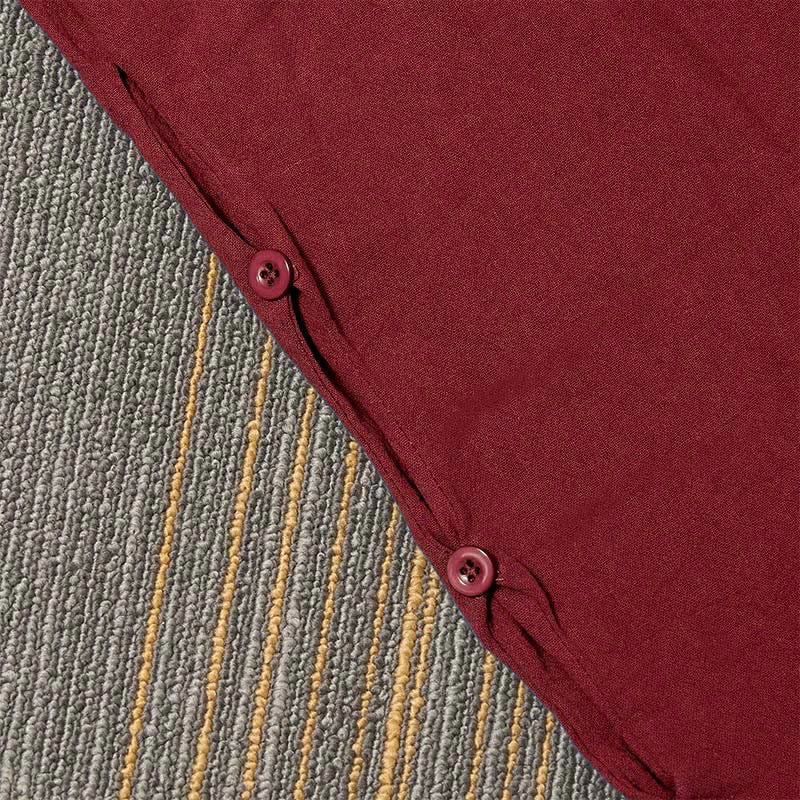 Pantalon décontracté en coton et lin pour femme, couleur pure, Buddha Stones boutons creux et poches - image 39