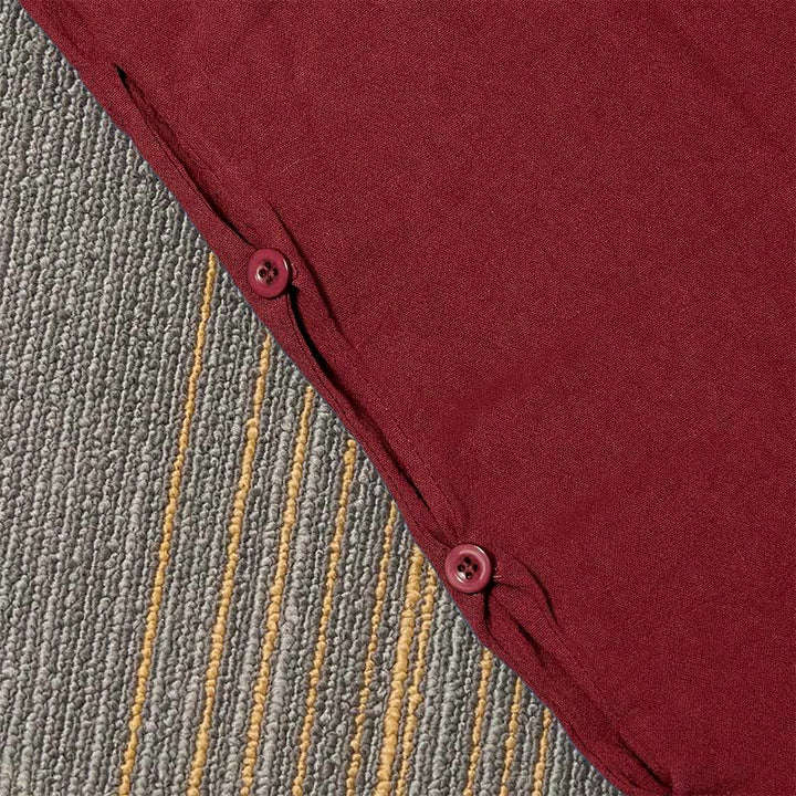 Pantalon décontracté en coton et lin pour femme, couleur pure, Buddha Stones boutons creux et poches - image 39