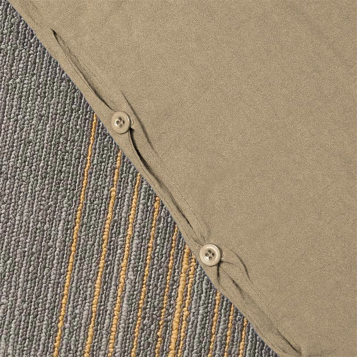 Pantalon décontracté en coton et lin pour femme, couleur pure, Buddha Stones boutons creux et poches - image 5