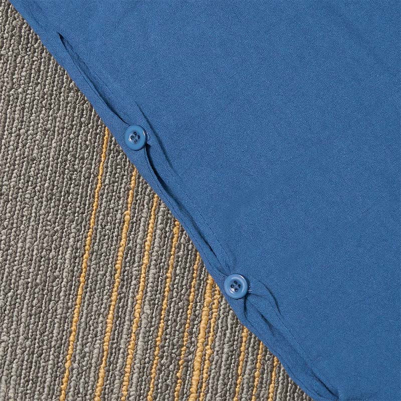 Pantalon décontracté en coton et lin pour femme, couleur pure, Buddha Stones boutons creux et poches - image 46