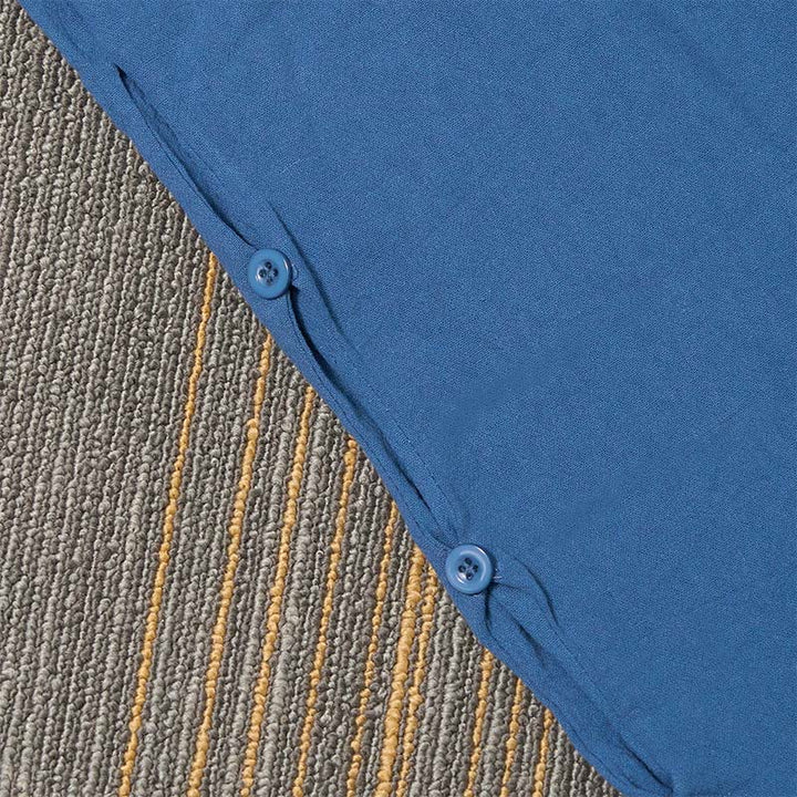 Pantalon décontracté en coton et lin pour femme, couleur pure, Buddha Stones boutons creux et poches - image 46