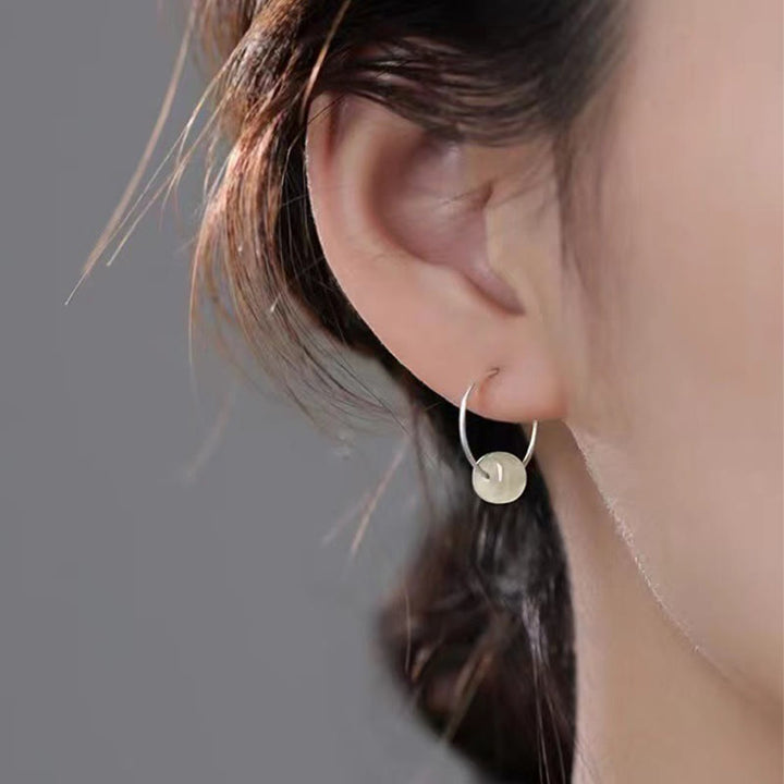 Buddha Stones Boucles d'oreilles porte-bonheur en argent sterling 925 et perles de jade Hetian
