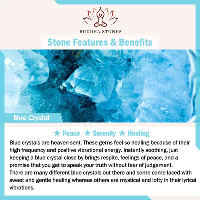 Buddha Stones Divers cristaux de gravier Cristal blanc Cristal bleu Bracelet de protection