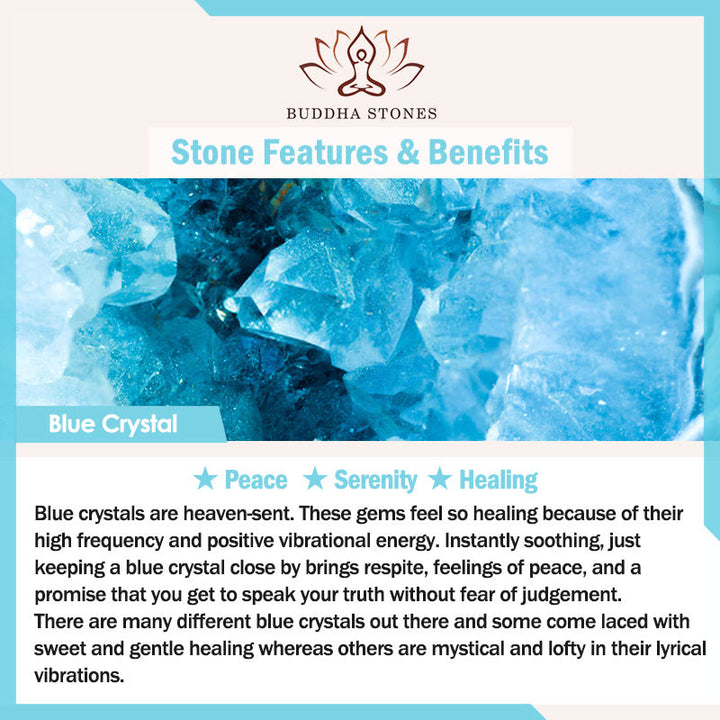 Buddha Stones Divers cristaux de gravier Cristal blanc Cristal bleu Bracelet de protection