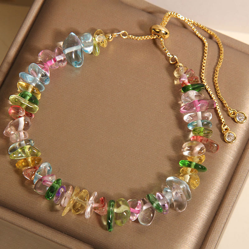 Buddha Stones Divers cristaux de gravier Cristal blanc Cristal bleu Bracelet de protection