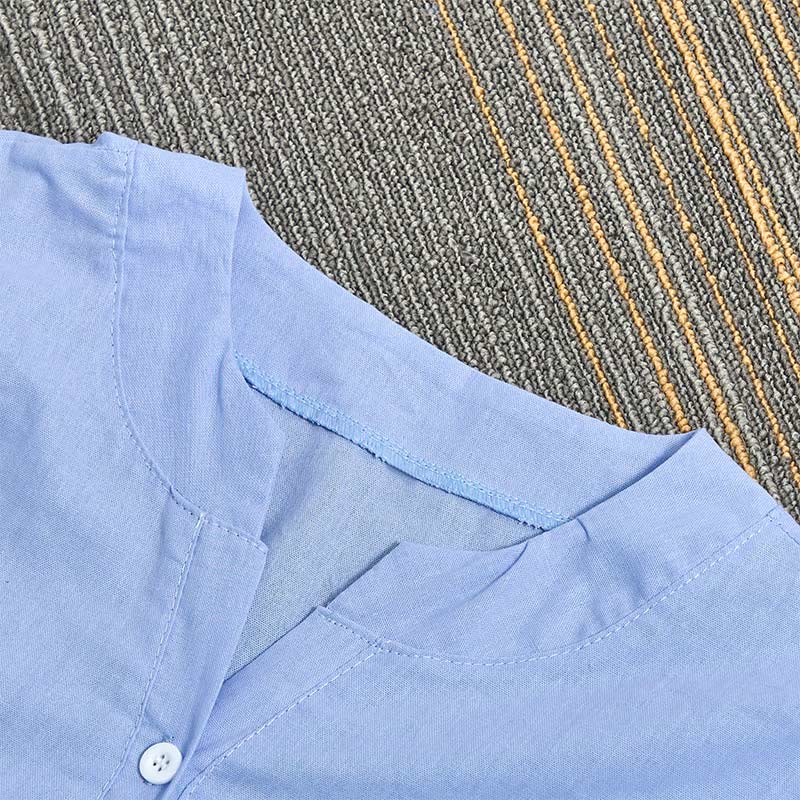 Chemise décontractée à manches courtes et col cranté pour femme avec boutons Buddha Stones - image 8