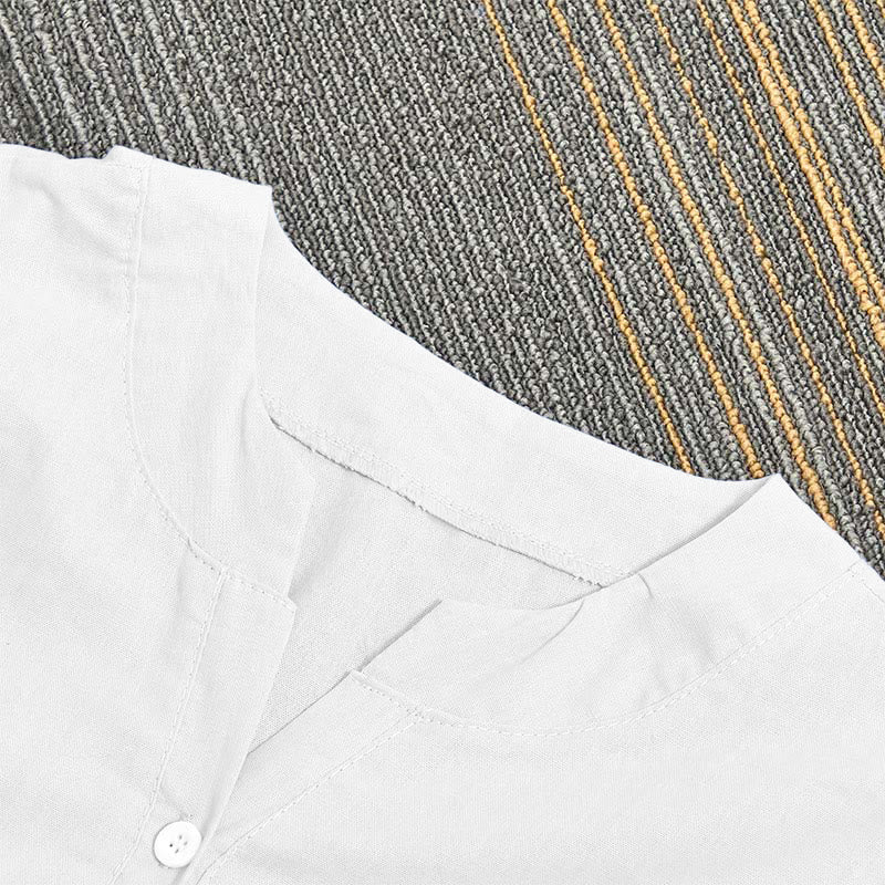 Chemise décontractée à manches courtes et col cranté pour femme avec boutons Buddha Stones - image 19