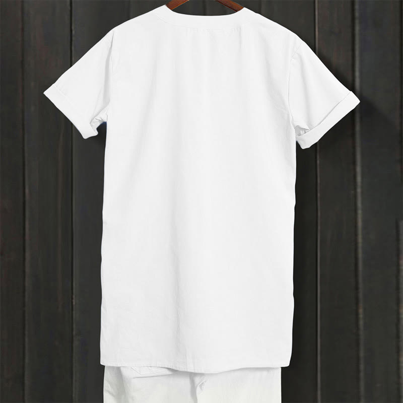 Chemise décontractée à manches courtes et col cranté pour femme avec boutons Buddha Stones - image 18