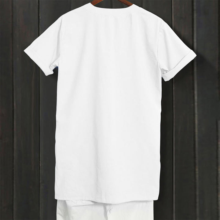 Chemise décontractée à manches courtes et col cranté pour femme avec boutons Buddha Stones - image 18