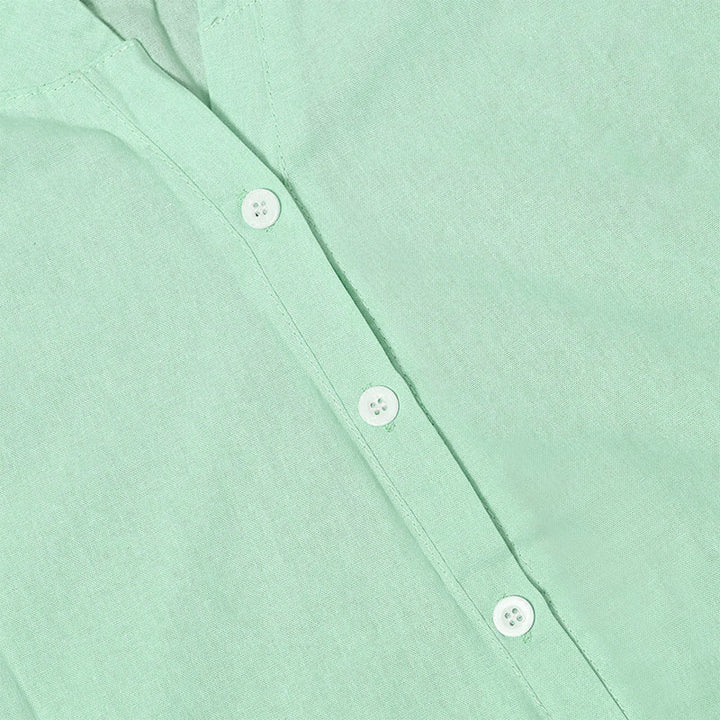 Chemise décontractée à manches courtes et col cranté pour femme avec boutons Buddha Stones - image 28