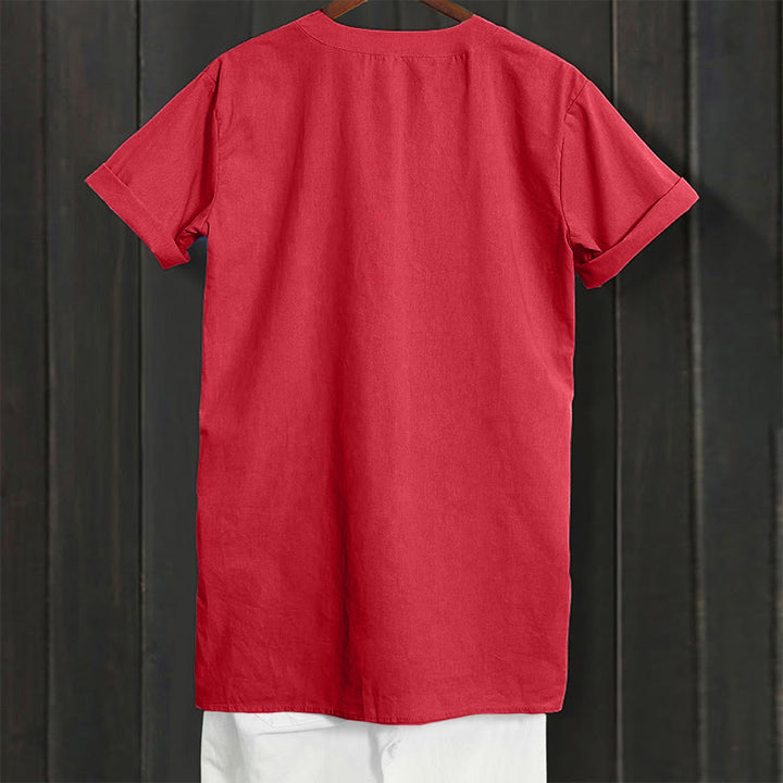 Chemise décontractée à manches courtes et col cranté pour femme avec boutons Buddha Stones - image 31