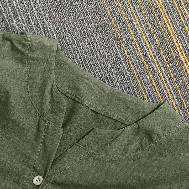 Chemise décontractée à manches courtes et col cranté pour femme avec boutons Buddha Stones - image 37