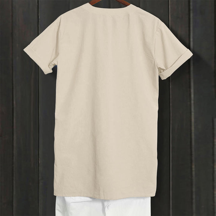 Chemise décontractée à manches courtes et col cranté pour femme avec boutons Buddha Stones - image 43