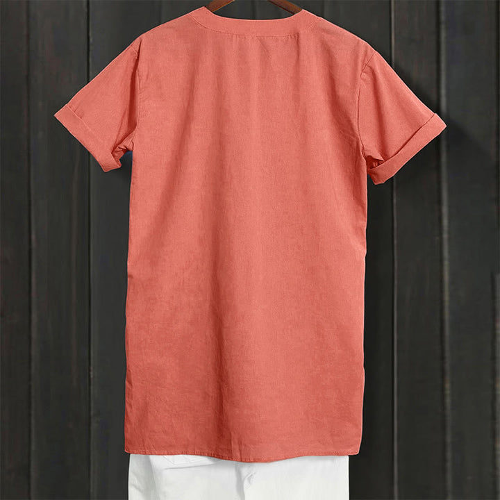 Chemise décontractée à manches courtes et col cranté pour femme avec boutons Buddha Stones - image 47