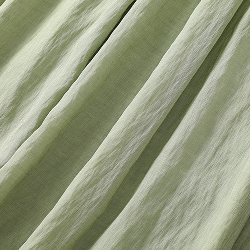 Jupe plissée décontractée à lacets et couleurs contrastées Buddha Stones pour femme, en coton et lin, longueur 7-8 - image 30