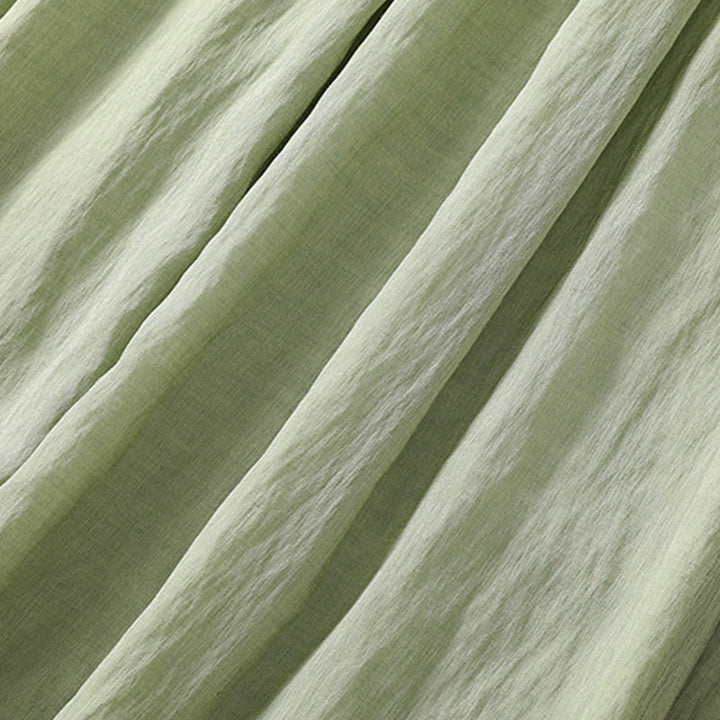 Jupe plissée décontractée à lacets et couleurs contrastées Buddha Stones pour femme, en coton et lin, longueur 7-8 - image 30