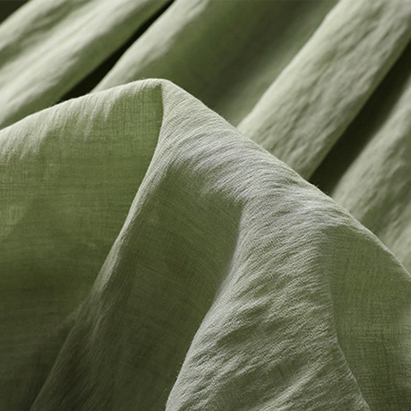 Jupe plissée décontractée à lacets et couleurs contrastées Buddha Stones pour femme, en coton et lin, longueur 7-8 - image 29