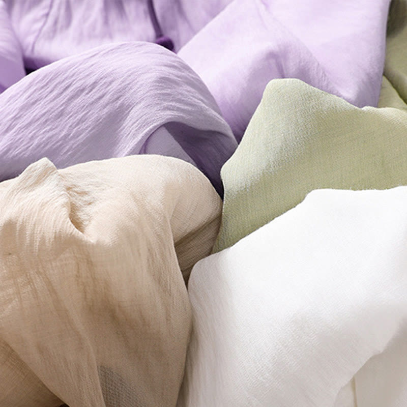 Jupe plissée décontractée à lacets et couleurs contrastées Buddha Stones pour femme, en coton et lin, longueur 7-8 - image 35