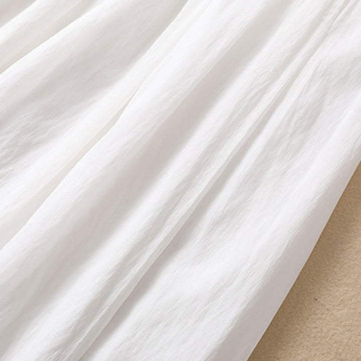 Jupe plissée décontractée à lacets et couleurs contrastées Buddha Stones pour femme, en coton et lin, longueur 7-8 - image 14