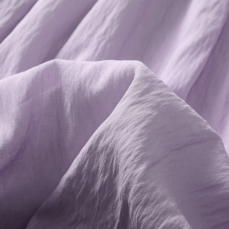 Jupe plissée décontractée à lacets et couleurs contrastées Buddha Stones pour femme, en coton et lin, longueur 7-8 - image 21