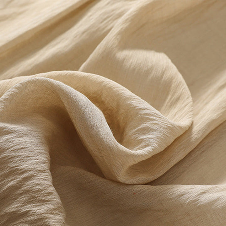 Jupe plissée décontractée à lacets et couleurs contrastées Buddha Stones pour femme, en coton et lin, longueur 7-8 - image 5