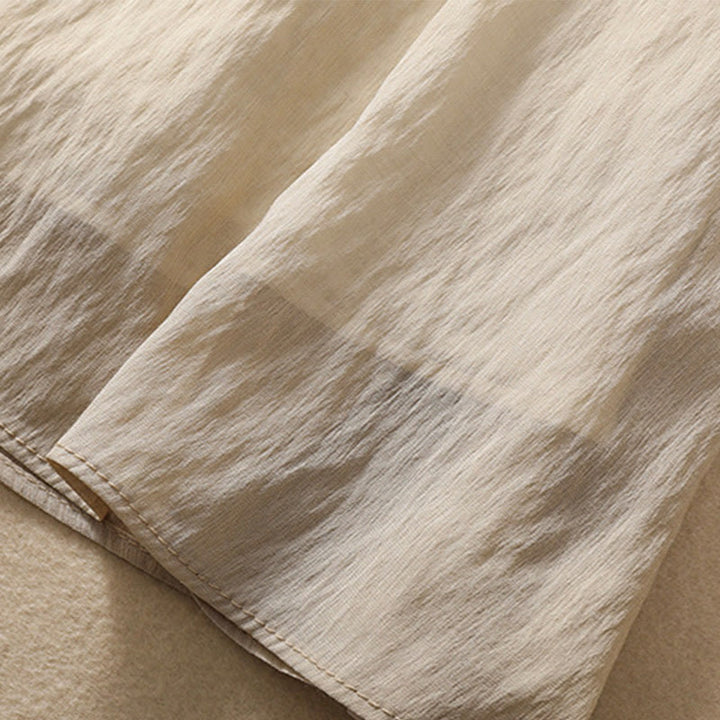 Jupe plissée décontractée à lacets et couleurs contrastées Buddha Stones pour femme, en coton et lin, longueur 7-8 - image 9