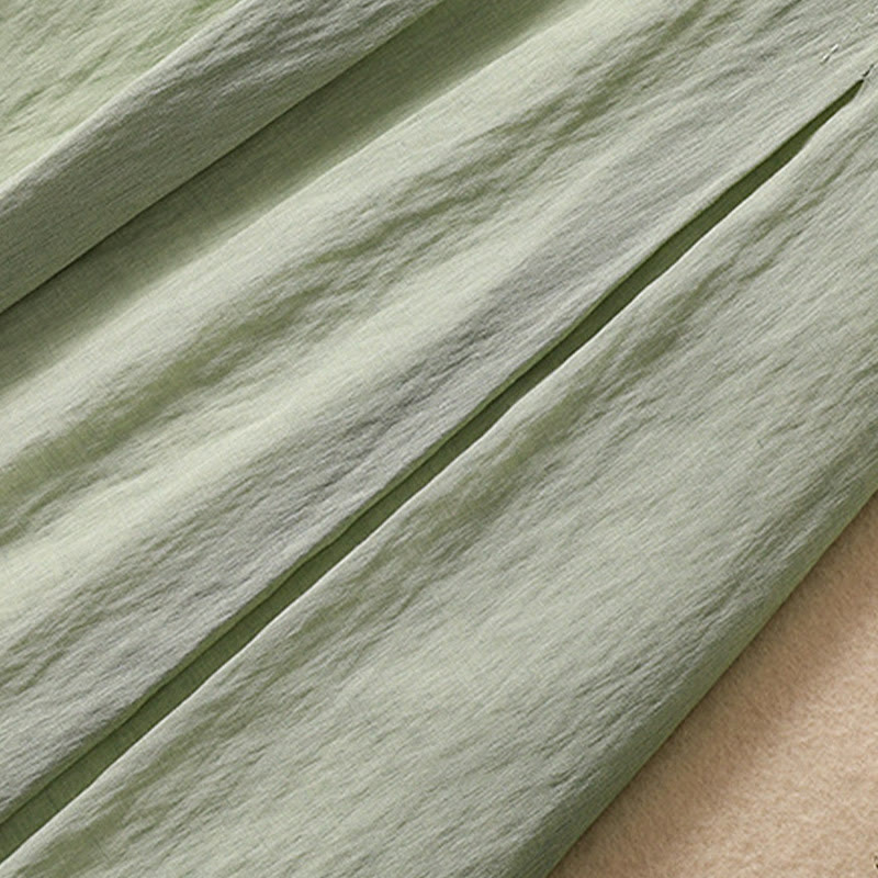 Jupe plissée décontractée à lacets et couleurs contrastées Buddha Stones pour femme, en coton et lin, longueur 7-8 - image 31