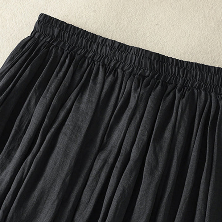 Jupe d'été en coton et lin pour femme, longueur 7-8, avec cordon de serrage et dentelle, style patchwork , Buddha Stones - image 24