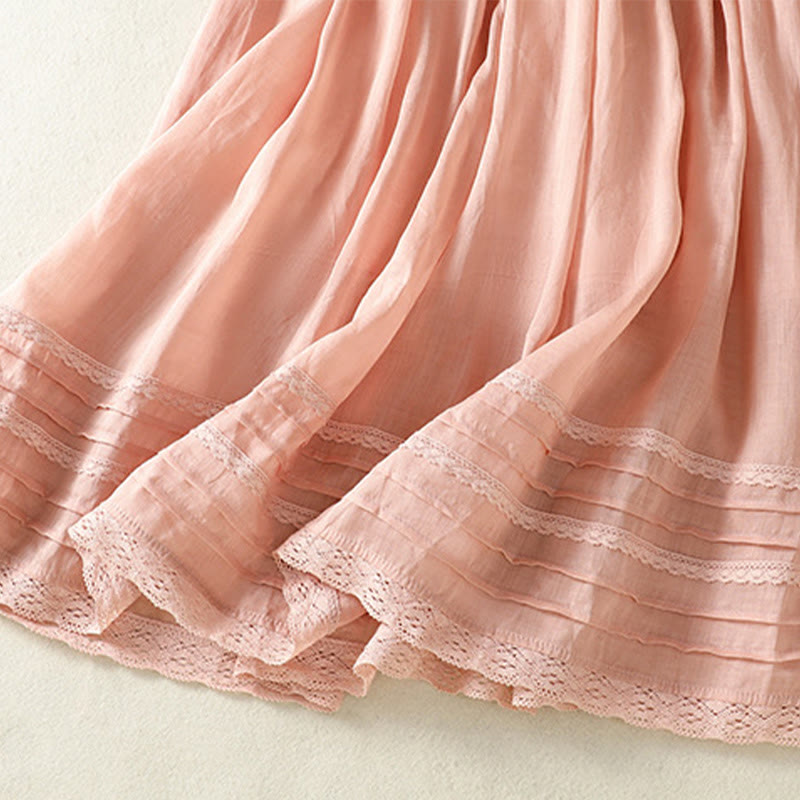 Jupe d'été en coton et lin pour femme, longueur 7-8, avec cordon de serrage et dentelle, style patchwork , Buddha Stones - image 8