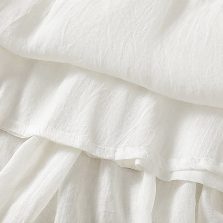 Jupe d'été en coton et lin pour femme, longueur 7-8, avec cordon de serrage et dentelle, style patchwork , Buddha Stones - image 18