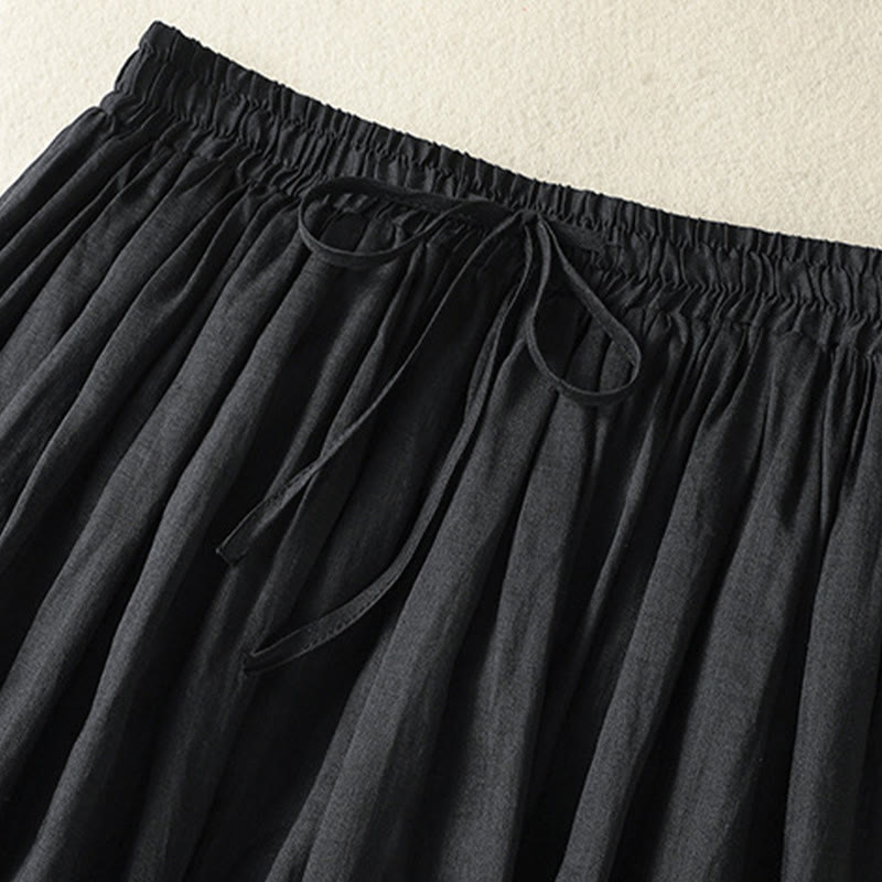 Jupe d'été en coton et lin pour femme, longueur 7-8, avec cordon de serrage et dentelle, style patchwork , Buddha Stones - image 22