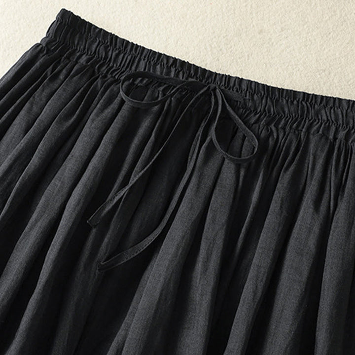 Jupe d'été en coton et lin pour femme, longueur 7-8, avec cordon de serrage et dentelle, style patchwork , Buddha Stones - image 22