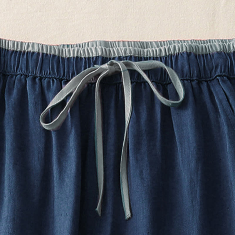 Pantalon large décontracté en coton avec cordon de serrage et poches pour femme Motif Buddha Stones - image 14