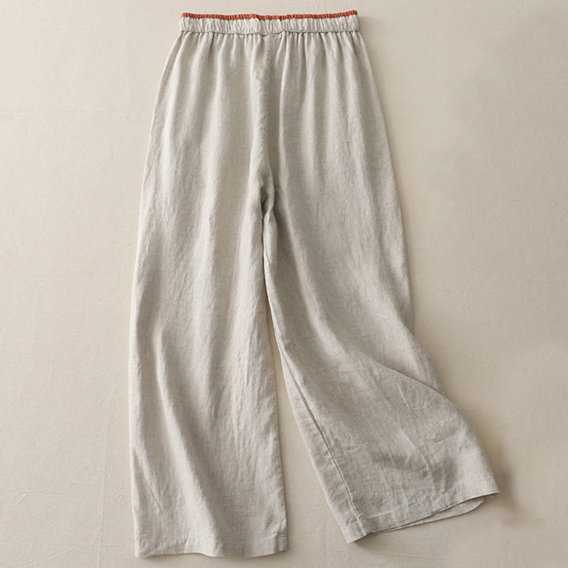 Pantalon large décontracté en coton avec cordon de serrage et poches pour femme Motif Buddha Stones - image 17
