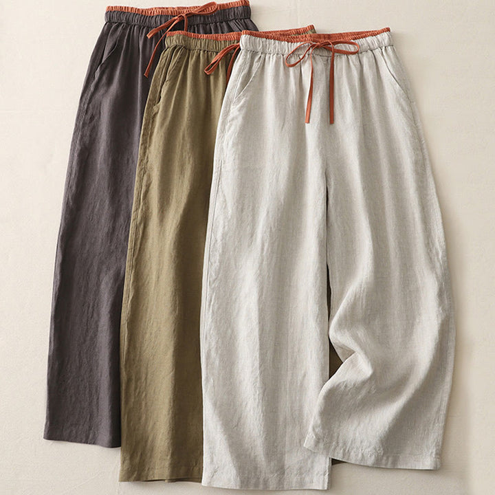 Pantalon large décontracté en coton avec cordon de serrage et poches pour femme Motif Buddha Stones - image 22