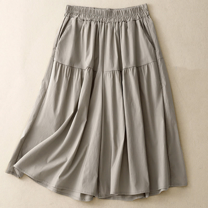 Pantalon Buddha Stones décontracté uni en coton élastique pour femme, longueur 7-8, jambes larges, avec poches - Gris foncé - US8-10，UK/AU12-14，EU40-42 (2XL) - image 6