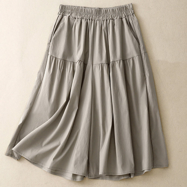 Pantalon Buddha Stones décontracté uni en coton élastique pour femme, longueur 7-8, jambes larges, avec poches - Gris foncé - US8-10，UK/AU12-14，EU40-42 (2XL) - image 6