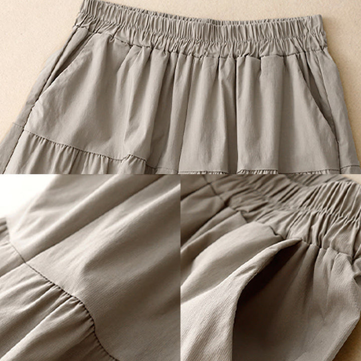 Pantalon Buddha Stones décontracté uni en coton élastique pour femme, longueur 7-8, jambes larges, avec poches - image 9